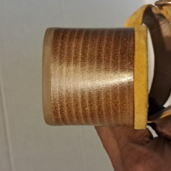 Gianvito Rossi Mustard Yellow Suede City Block Heel Sandals 40/9 NWOT - Picture 9 of 12